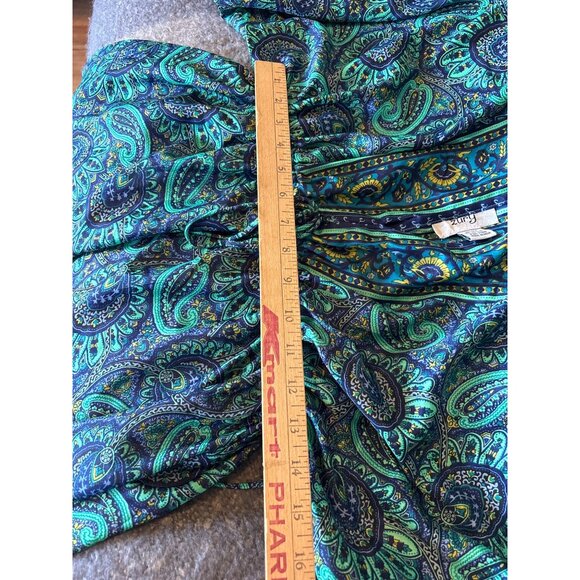 Paisley Maxi Women’s Dress Paisley Boho Hippie Silk Free Sz Whimsy Cottage Fairy - Picture 7 of 7